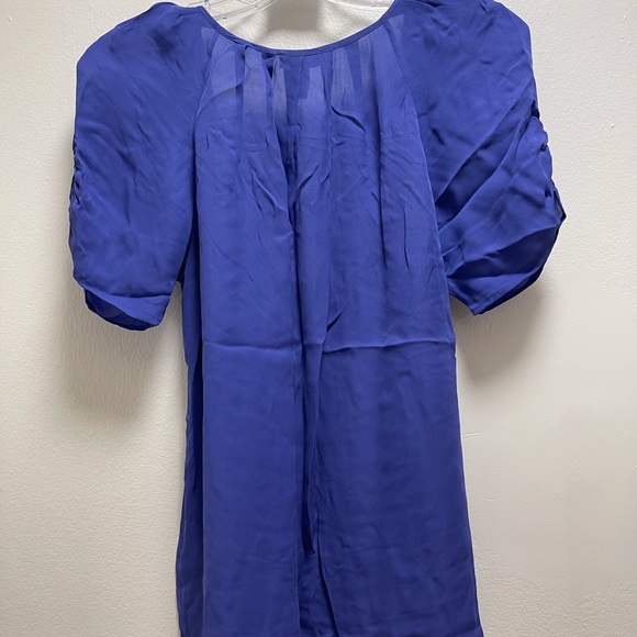 Joie Blue Puff Gathered Short Sleeve Top - Picture 3 of 4